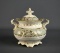 Porcelain 6.5” Hand Painted Covered Footed Sugar Bowl