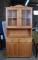 Country Pine Kitchen Cabinet with Hutch