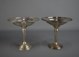 Lot of Two 6” H Sterling Silver Weighted Compotes