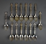 Lot of R. Wallace & Sons Sterling Silver Flower Themed Spoons, 361 g