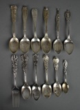 Lot of Sterling Silver Commemorative Utensils: Various Makers, 258 g