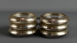 Set of Six Frank M. Whiting & Co. Sterling Silver Rimmed Glass Coasters