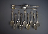 13 California Sterling Silver Souvenir Spoons, 234 g