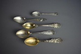 Five Florida Sterling Silver Souvenir Spoons, 113 g