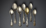 Seven Maine Sterling Silver Souvenir Spoons, 143 g