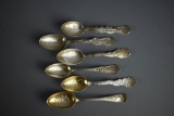 Six Michigan Sterling Silver Souvenir Spoons, 130 g