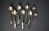 Eight New York Sterling Silver Souvenir Spoons, 166 g