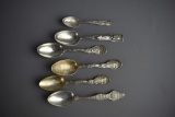 Six Ohio Sterling Silver Souvenir Spoons, 128 g