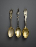 Three South Dakota Sterling Silver Souvenir Spoons, 51 g