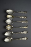 Six Utah Sterling Silver Souvenir Spoons, 119 g