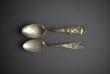 Two Wyoming Sterling Silver Souvenir Spoons, 45 g