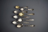 Eight Washington DC Sterling Silver Souvenir Spoons, 129 g