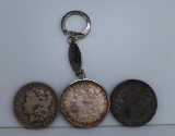 Lot of Three Circulated Morgan Silver Dollars: 1879, 1882 & 1884O
