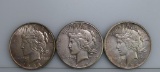 Lot of Three Circulated 1922 Peace Silver Dollars P / S / D Mintmarks