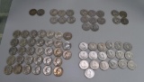 Lot of 72 Circulated US Silver Quarters (1960s)