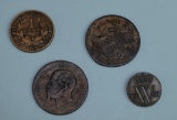 Lot of Four Old Coins from Various Countries