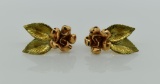 Vintage Krementz 14K Rolled Gold Overlay Clip Earrings w/ Case (Lots 309, 311 & 315 Match)
