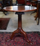 Queen Anne Style 19th C. Mahogany Tripod Tea Table, Pad Feet
