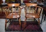 Handsome Pair of Antique Oak Windsor Chairs