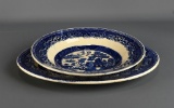 Petrus Regout & Co. Maastricht “Willow” Serving Platter & Bowl, Holland