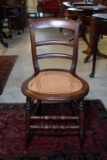 19th C. Eastlake Walnut Caned Seat Side Chair