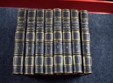 Lot of Eight Leather Bound 19th Century French Volumes of Lamartine Histoire Des Girondins