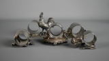 Lot of Five Antique Vintage Silver Plate Figural Napkin Rings: Meriden, Wilcox, Middletown, Other