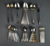 Lot of 41 Pieces of Silver Plate & Stainless Steel Flatware, Various Makers