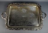 Silver Plate 29” L Two Handled Tray