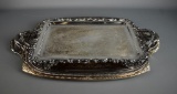 Lot of Three Rectangular Silver Plate Trays: Rogers Bros., Poole Silver Co., Crescent