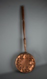 Antique 36.5” Copper Bed Warmer w/ Wooden Handle