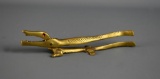 Vintage Brass Alligator Figural Nut Cracker