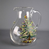 Spode “Christmas Tree” 9” H Glass Pitcher