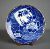 Notable Antique Japanese Arita Imari-Igezara Ware 12” Plate w/ Scroll Edge