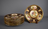 Lot of Eight Dresden 9”  Courting Scene Plates
