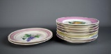 Lot of Ten 8” Fruit Motif Plates: Royal Porcelain Factory Berlin & Other