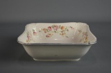 Mid Century Reiber Mitterteich 7.5” Square Bowl, Central Bouquet w/ Floral Swags on Sides