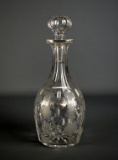 Handsome 10” Etched Crystal Decanter