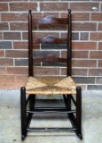 Antique Rush Seat Ladderback Rocking Chair