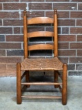 Antique Woven Splint Seat Ladderback Chair