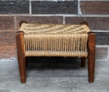 Vintage Woven Jute Seat Stool