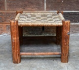 Vintage Woven Jute Seat Stool