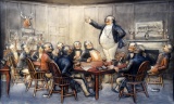 Bas Relief “Mr. Pickwick Addressing the Members of the Pickwick Club”