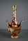 Antique 15” H Japanese Meiji Period Satsuma Moriage Bottle Neck Vase