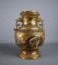 Large Antique 12” Chinese Champleve Dragon Vase