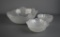 Cabbage Head Style Frosted Glass Salad Bowl Set