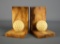 Pair of Vintage Hand Carved Alabaster Golf Ball Bookends, Made in Italy