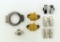 Lot of Seven Sterling / Gold Filled Small Jewelry or  Military Insignia Items