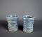 Cute Pair of  Blue 3” Studio Pottery Tumblers by C. Scott