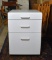 Small 3-Drawer White Rolling Filing Cabinet